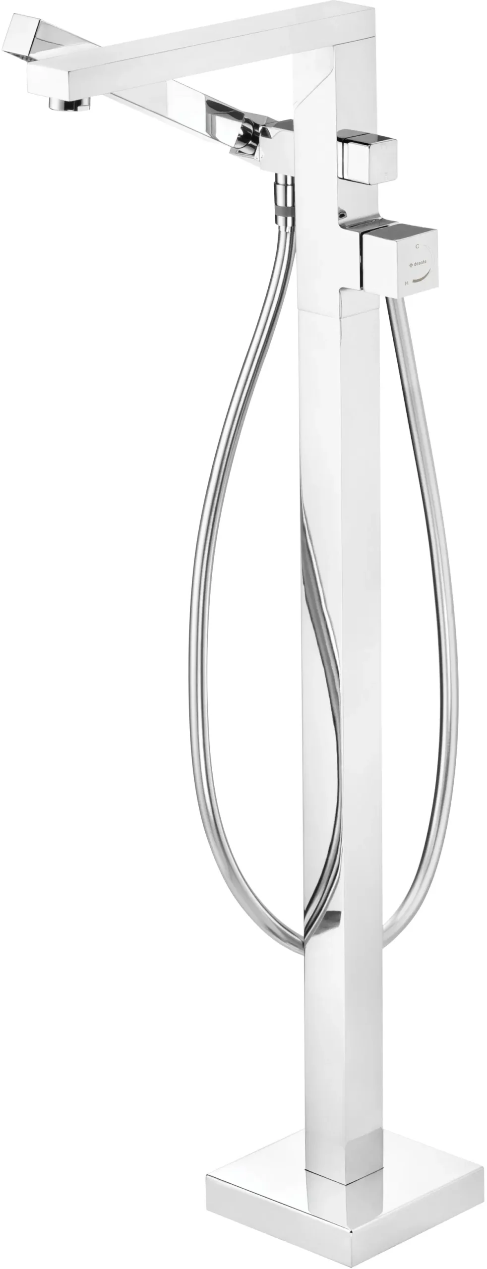 Deante Blur BQL_017M szabadon álló kádtöltő csaptelep zuhanyszettel, króm